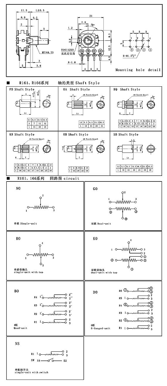 R1610K-A1 Rotry Potentiometer