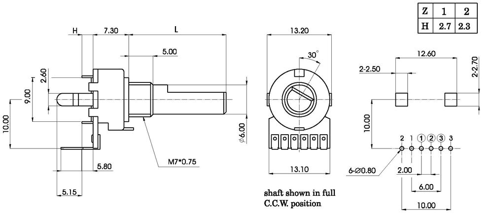 R0810N-A1 Rotry Potentiometer